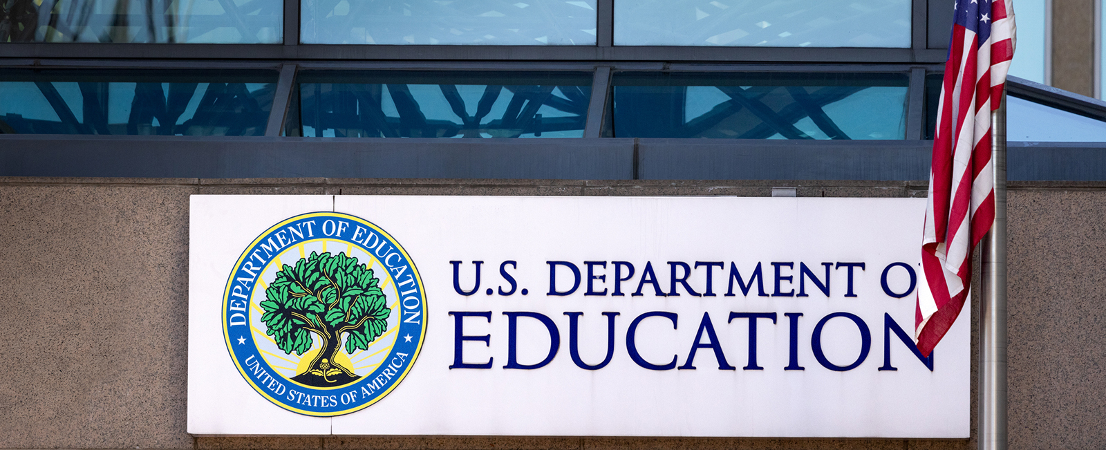 December 29, 2024, Washington, DC: Department of Education building in Washington, DC with American Flag